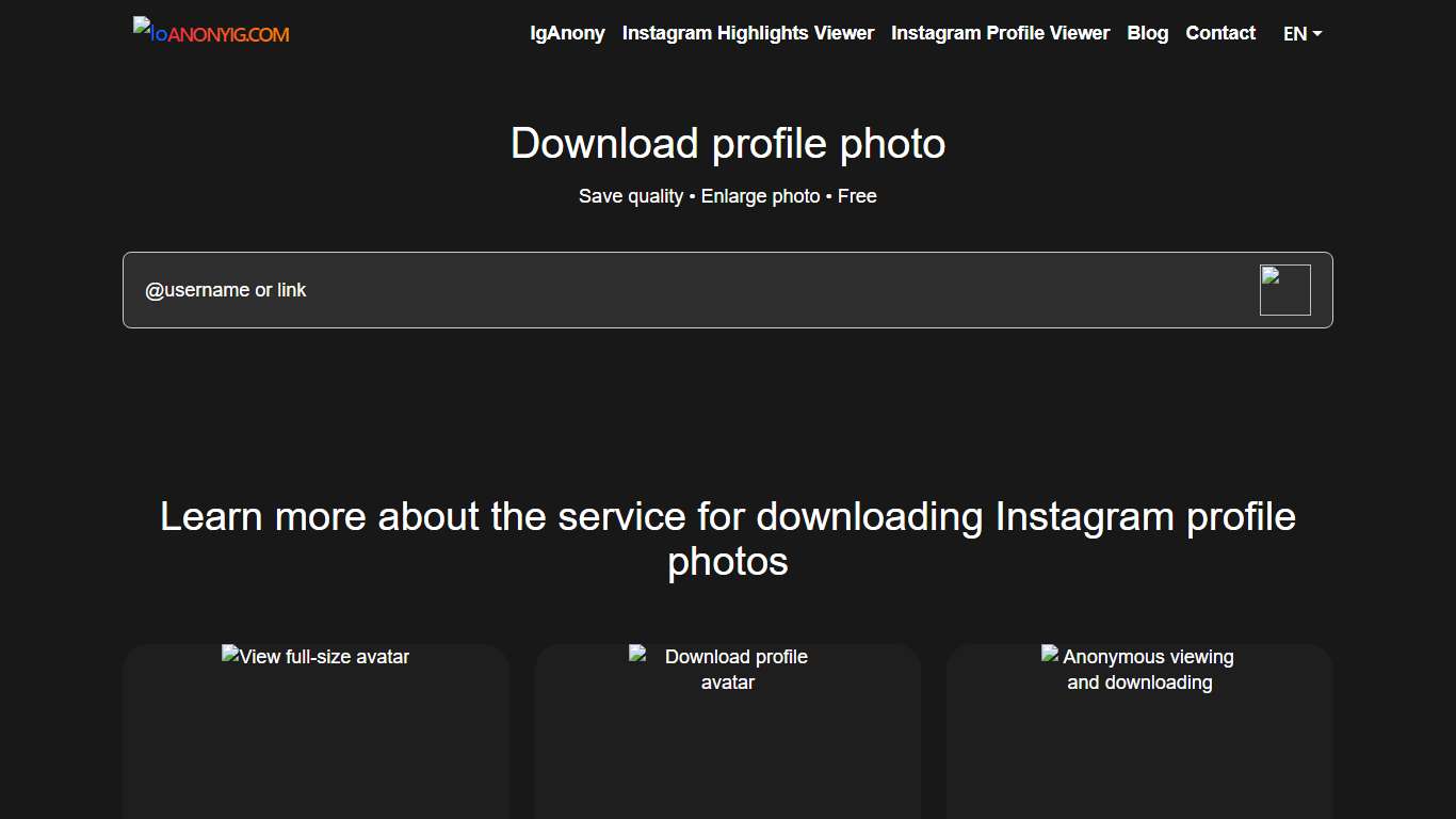 Download Instagram profile avatar • View profile photo
